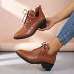 Rosalind brown lace-up boot, side detail