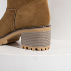 Saga block heel and grip sole close-up