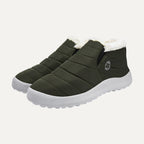 Saskia quilted fleece-lined slip-on snow boots in khaki green