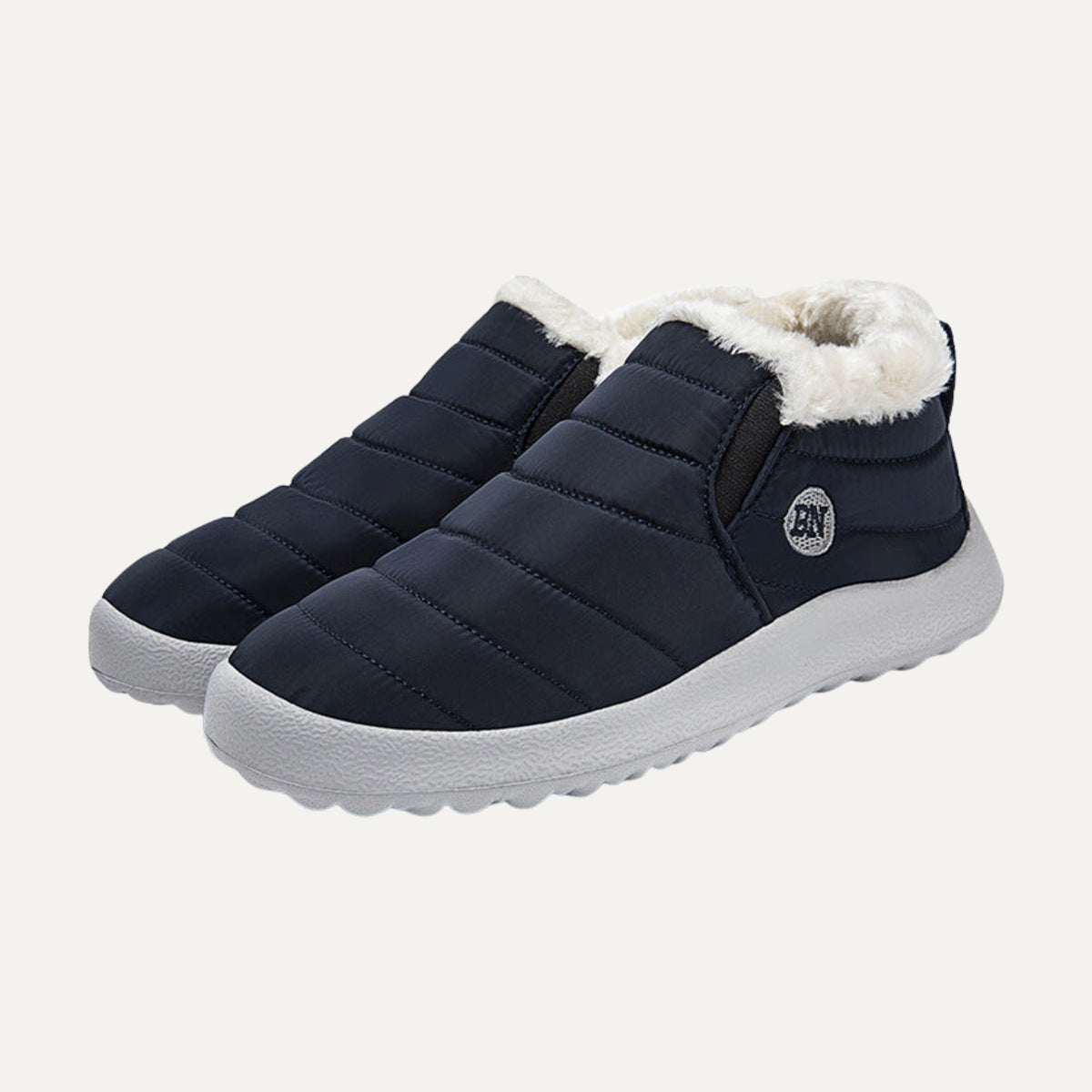 Saskia quilted fleece-lined slip-on snow boots in navy