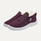 Saskia quilted fleece-lined slip-on snow boots in plum