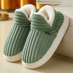 Signe green corduroy slipper boots