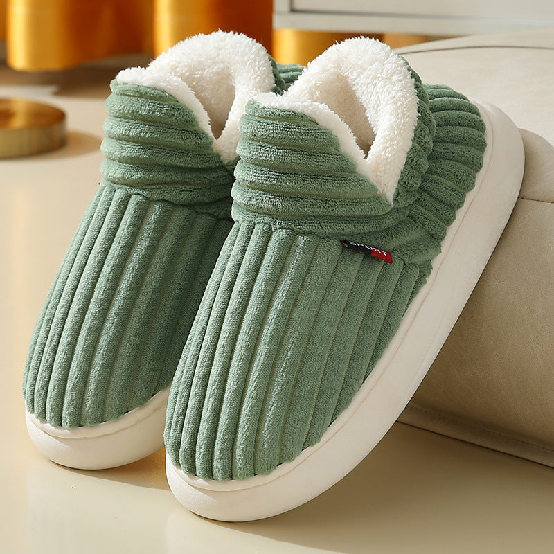 Signe green corduroy slipper boots