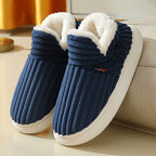 Signe navy corduroy slipper boots