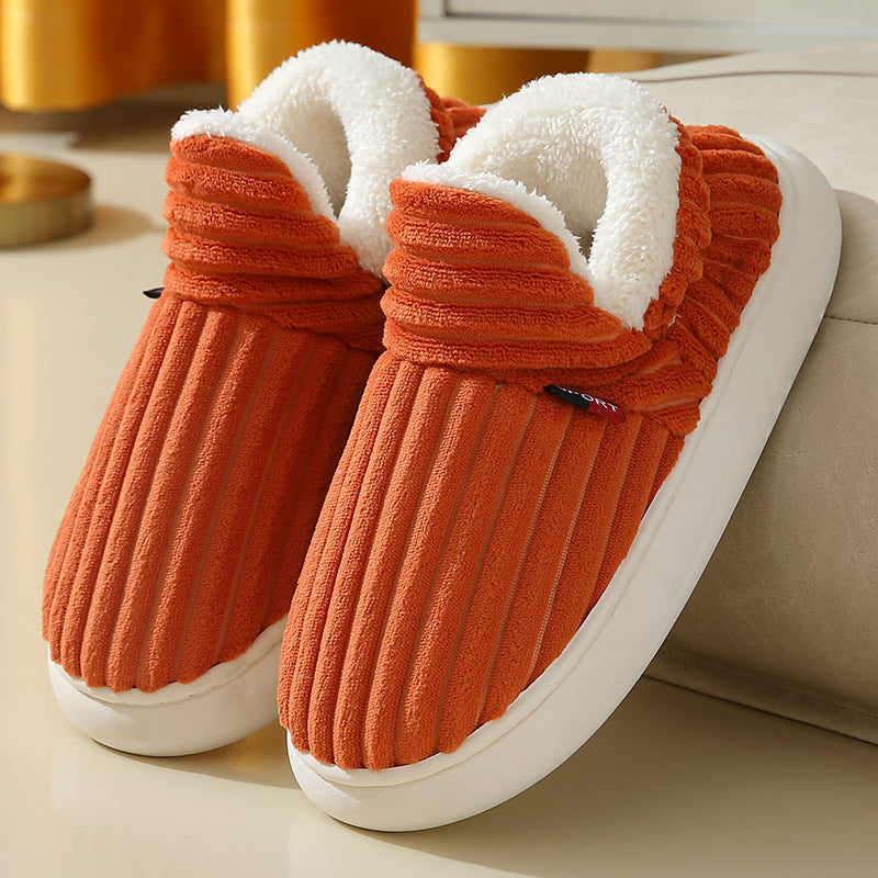 Signe orange corduroy slipper boots