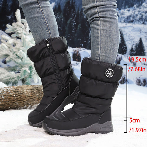 Sigrid black snow boots measurements: 19.5 cm shaft and 5 cm sole