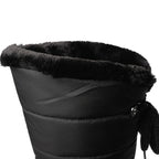 Solveig snow boots faux-fur cuff and drawstring tie close-up