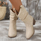 Torvild cream slouch boots, pair