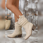 Torvild cream western boots, heel view