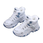 Ylva blue faux-fur lined high-top trainers, pair