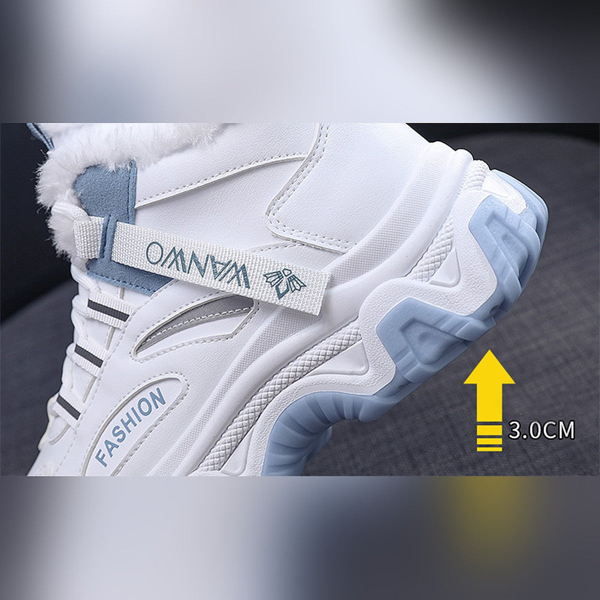 Ylva trainers heel showing approx. 3 cm sole