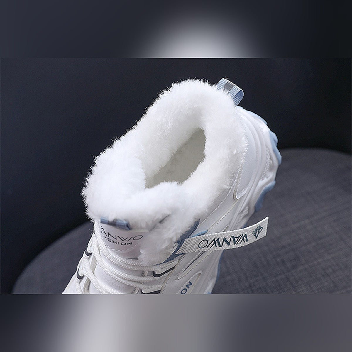 Ylva trainers faux-fur lining and collar